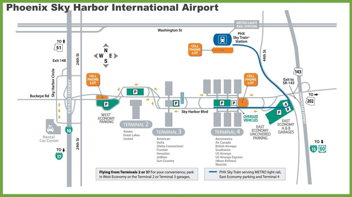 карта аэрапорта Фенікс